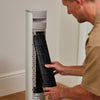 MeacoFan Sefte Smart 36" Tower Fan with the blade cartridge being removed for cleaning