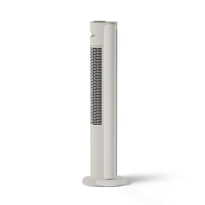 MeacoFan Sefte Smart 36" Tower Fan studio angled view showing the wide air channel