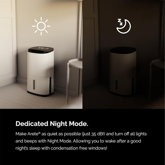 MeacoDry Arete® Two 12L Dual Dehumidifier and HEPA Air Purifier – Wi-Fi Enabled, Quiet, and Compact