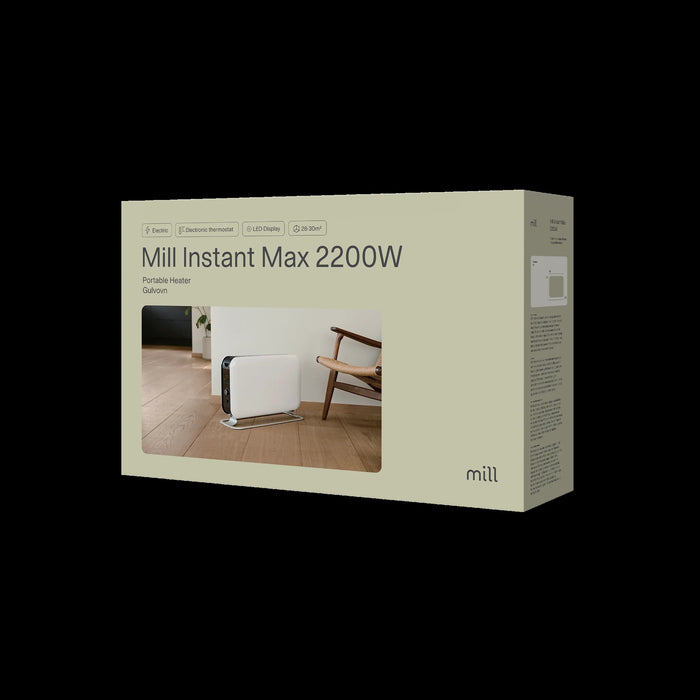 Mill LED Portable Heater 2200W – Silent Convection Heat, Gentle on Your Air.