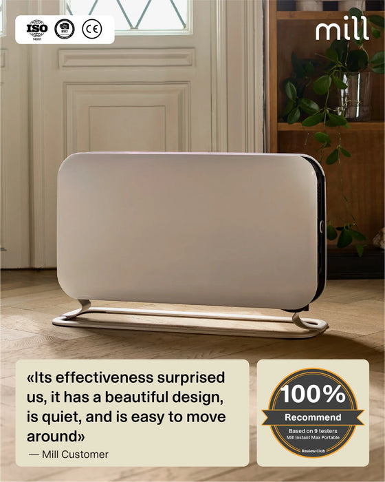 Mill LED Portable Heater 2200W – Silent Convection Heat, Gentle on Your Air.