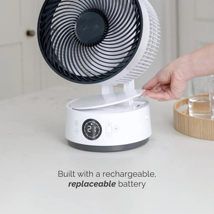 MeacoFan Sefte® 8″ Portable Battery Air Circulator – Whisper-Quiet, Eco-Friendly Cooling (Rechargeable & Replaceable Battery)
