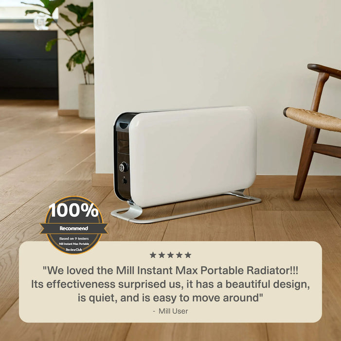 Mill LED Portable Heater 2200W – Silent Convection Heat, Gentle on Your Air.