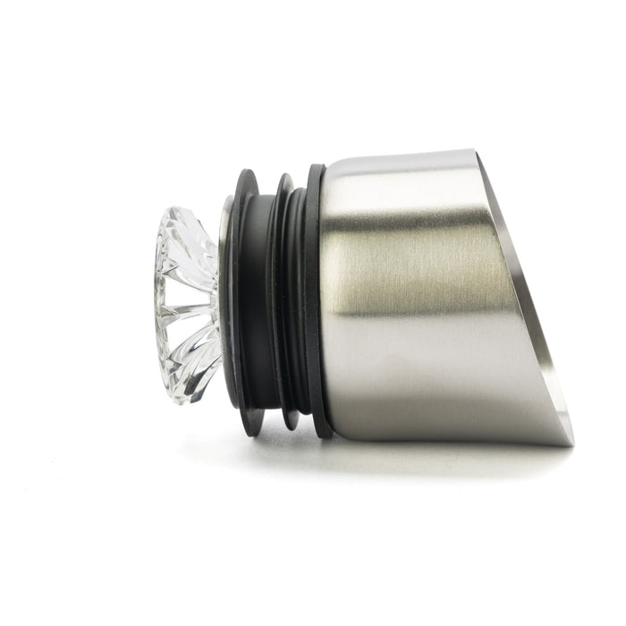 Stainless steel aerator pouring lid, side view